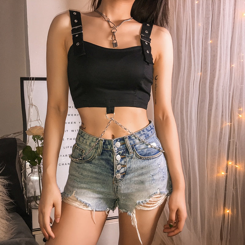 Chained N' Untamed Crop Top